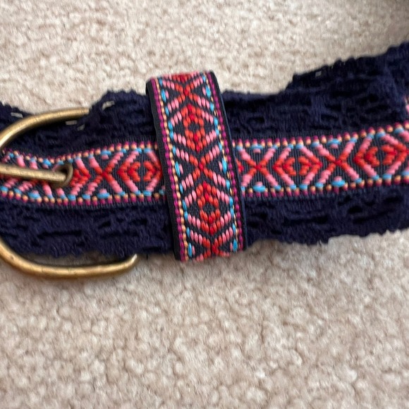 Woven‎ Belt Boho Hippie Festival Brass Buckle Accent Belt Size 1 - Picture 3 of 10